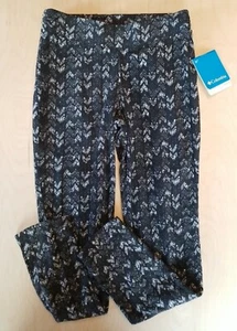 NWT Columbia Youth Girls Printed Black Grey Glacial Leggings Soft Fleece M 10-12 - Picture 1 of 6
