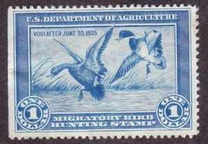 US Scott RW1 old $1 Migratory Bird "Duck" Hunting stamp M/NG NSE CV $175 - Picture 1 of 1