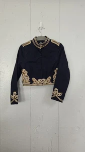 Neu mit Etikett authentisch Icon American Idol marineblau kurz geschnitten bestickt Militärjacke Damen M - Bild 1 von 15