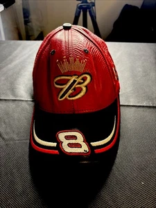 Vintage Dale Earnhardt Jr 8 Chase Authentics NASCAR Red Leather Cap Hat USA - Picture 1 of 8