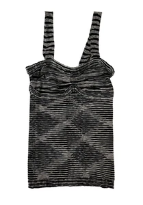 M MISSONI Italy NWOT Black White Knit Cami Tank Sweater Size 6 - Picture 1 of 5