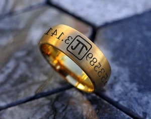 Unisex Golden Wolframcarbid Programmierer Mathe Formel Geschenk Ehering - 8 mm - Bild 1 von 3