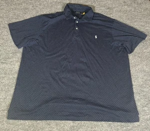 Polo Ralph Lauren Uomo 3XLT Camicia Alta Blu Geometrica a Pois 100% Cotone - Foto 1 di 8