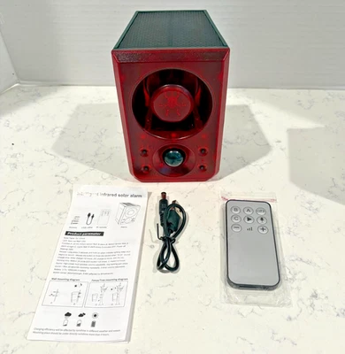 Luz de sirena de alarma con sensor de movimiento solar con control remoto para hogar granja patio Foto 1 de 4