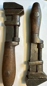 Vintage L. Coes Schraubenschlüssel Co 6,5" Affe Pfeifenzange Holzgriff USA 6. Juli 1880 - Bild 1 von 11