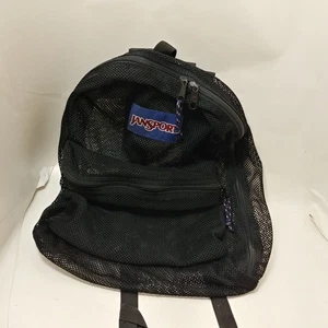 Used JANSPORT Mesh Pack School Backpack Large Black Pre-Owned - NICE Good - Picture 1 of 8