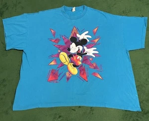 Vintage 80s 90s Disney Mickey Mouse Mens Blue T-Shirt Size 3XL XXXL - Picture 1 of 11