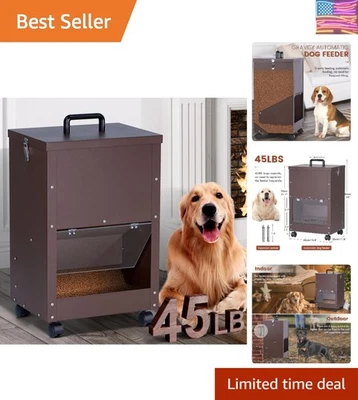 Dispensador de comida de cachorro externo alimentado por gravidade para raças grandes - capacidade de 45 lb, durável - Imagem 1 de 4