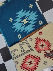 Vintage Southwestern Aztec Native Reversible Woven Blanket ~ Wool? 80" x 72" - Picture 1 of 6
