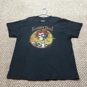 Vintage Grateful Dead Shirt Mens Large Black Skull Roses Graphic Rock Band Tee - Picture 1 of 11