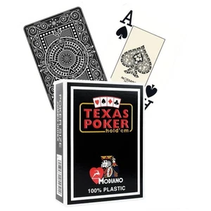 Texas Poker Hold Em Black Playing Cards Modiano Jumbo Index Poker Size Italy - Picture 1 of 4