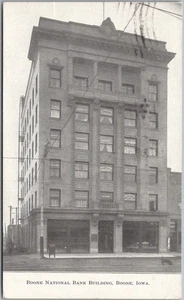 Vintage 1908 BOONE, Iowa Postcard "BOONE NATIONAL BANK BUILDING" Street View - Picture 1 of 2