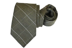 IKE BEHAR MEN'S TIE GREEN/PLAIDS & CHECKS WIDTH: 3.50" LENGTH: 57" WOOL - Picture 1 of 3
