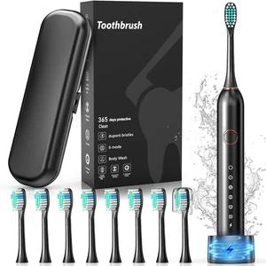 Elektrische Zahnbürste, Schalltyp für Erwachsene & Jugendliche, 8 Bürstenköpfe, Reiseetui, - Bild 1 von 12
