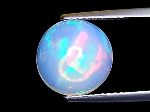 2.870CTS rainbow multi color flashing natural Opal round cabochon see video - Picture 1 of 2
