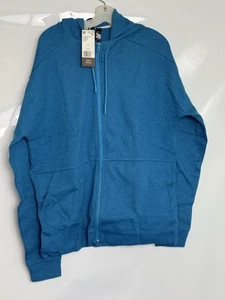 Adidas Men’s ID Statium Hoodie Jacket Shock Cyan Large - Picture 1 of 3