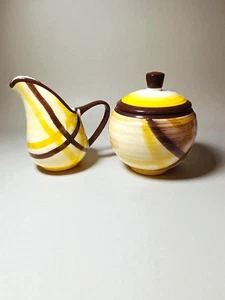 Vernonware Organdie Creamer & Sugar Set – Mid Century Hand Painted USA - Picture 1 of 10