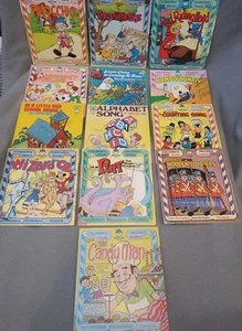 Peter Pan Records 45 RPM Kinder Schallplatten Lot Puff Dragon Wizard Oz Candy Man + - Bild 1 von 12
