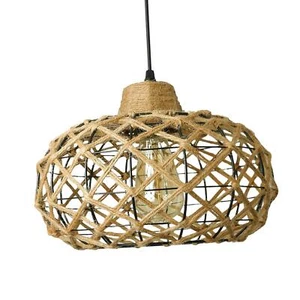 Woven Ceiling Hanging Light Fixture Chandelier Decor Wall Lamp LED Pendant - Picture 1 of 11