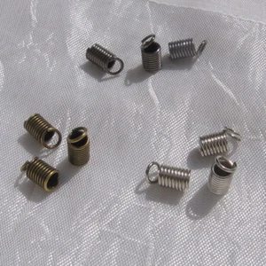 30 embouts fil cache-noeuds cordon trou 3mm métal argenté bronze gunmetal 9x5mm - Picture 1 of 5