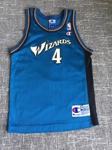 Vintage 90s Champion Washington Wizards Chris Webber #4 Jersey Youth Medium - Picture 1 of 6