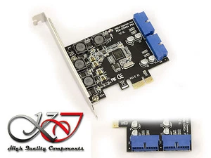 Controller Card PCIE NEC USB 3.0 SUPERSPEED - 2 Connectors 19 points internal - Picture 1 of 1