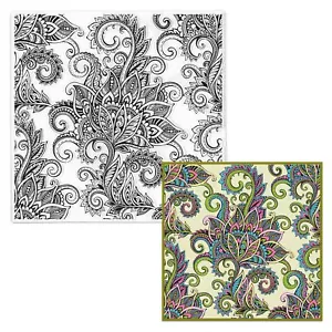 Flower Pattern Clear Stamps for Card Making Flower Background Rubber Stamps H... - Picture 1 of 5