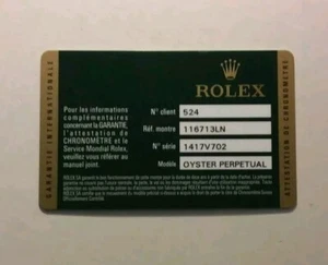 ROLEX Guarantee Warranty Card Booklet Gmt-Master 116713 - Foto 1 di 2
