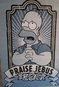 The Simpson’s “HOMER PRAISE JEBUS” 2007 Trends Int Poster #9220 VHTF 34"x22" - Picture 1 of 5