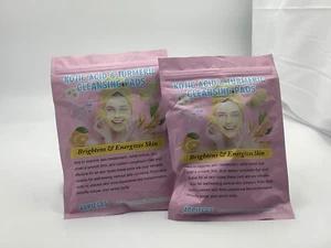 Turmeric Kojic Acid Pads Turmeric&Kojic Cleansing Pads Facial Sponges Exfoliate - Picture 1 of 2