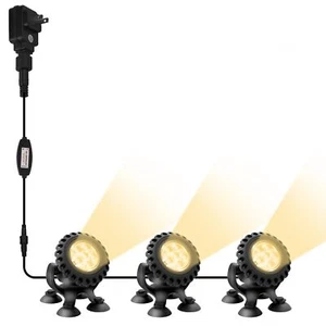 Led Pond Light Submersible Led Lights 3000k Warm White Underwater Lights Spot Li - Picture 1 of 7