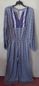 Women's Blue Long Sleeve Old Navy Romper Size Large - Picture 1 of 8