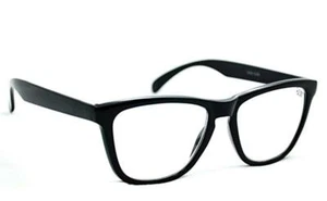 Geek Nerd BIG FRAMED Matt Black Oversized Mens Womans Reading Glasses 9130 - Picture 1 of 14
