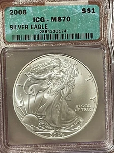 2006 Silver Eagle MS70 ICG CERTIFIED #174 - Picture 1 of 2