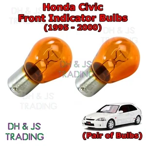 For Honda Civic Amber Front Indicator Bulbs Flash Bulb Tail Pair (95-00) - Picture 1 of 1