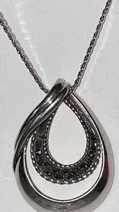 SU Teardrop Pendant 925 Silver Sterling Necklace 20" $365 #105 - Picture 1 of 5