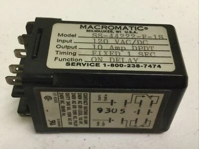 NEW, MACROMATIC E109466 SS 44222 F 1S ELECTRIC RELAY, FREE SHIPPING - Image 1 of 4