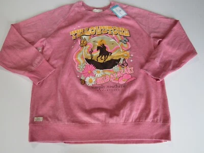 Womens Simply Southern Yellowstone Wild At Heart Sweatshirt Xlarge Pink Nwt - Image 1 of 4