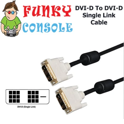 DVI-D VERS DVI-D Single Cable Link Monitor PC Vidéo HDTV Lead 1.8M 18+1 Pin DVI - Photo 1/4