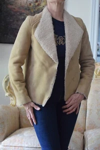 I R O Shearling/Leather full Lamb skin coat/jacket Size EU 34 / XSmall - Picture 1 of 13