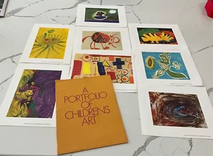 Vintage 1967 “A PORTFOLIO OF CHILDREN'S ART” 8 Litho Plates from the Book by CRM - Picture 1 of 15