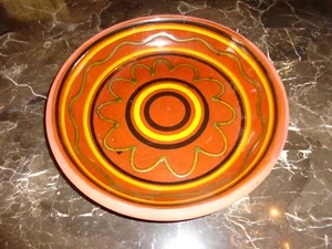 Breininger Pottery Glazed Redware Slip Decorated Serving Bowl , 1988 - Picture 1 of 4