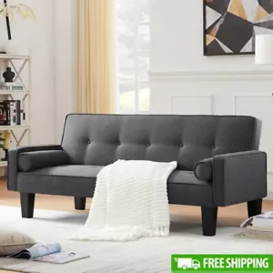 72" Convertible Loveseat Sofa Bed Sleeper Daybed Modern Folding Recliner Gray - Picture 1 of 8