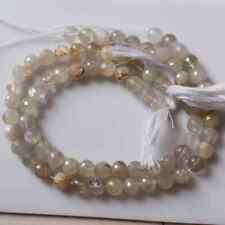 Golden Rutilated Quartz Gemstone Beads,Center Drilled Beads,7mm Semi Precious