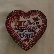 2001 Mary Engelbreit Heart Box Life Has No Blessing Like A Good Friend NOS