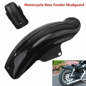 Black Motorcycle Rear Mudguard Fender Accessory Cafe Racer For Sportster - Picture 1 of 11