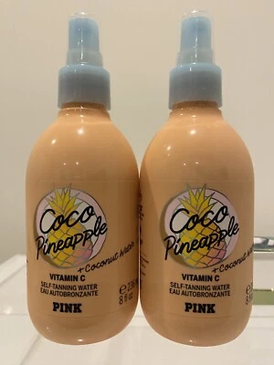 x2 Victoria's Secret PINK Coco Pineapple Self Tanning Water Mist Spray Set Rare - Image 1 of 4