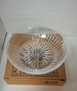 Princess House Highlights Crystal Divided Relish Dish #870 - Picture 1 of 6
