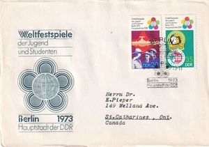 GERMANY DDR 1973 FIRST DAY COVER, FIREWORKS, TV TOWER, WORLD CLOCK, CONSTRUCTION - Picture 1 of 1
