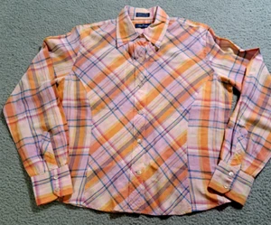 Façonable Women`s Multicolor Plaid Button Up Long Sleeve Shirt / Size  Med - Picture 1 of 14